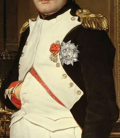 Détail de Napoléon Bonaparte dans son étude, 1812 - Jacques Louis David